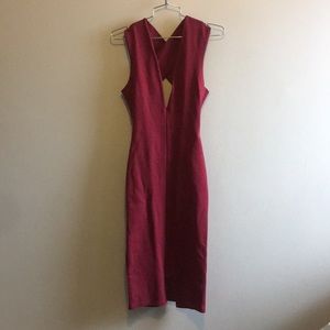 Maroon midi dress